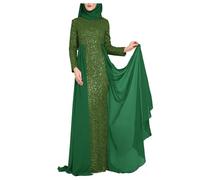 Genérico Vestido Coctel Mujer Manga Larga,Europa AméRica Medio Vestido De Lentejuelas Feminidad Dulce Delgado Vestido De Manga Larga Vestido De CóCtel