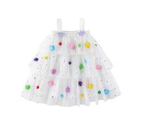 Genérico - Vestido con lentejuelas para niña sin mangas, fiesta escalonada, tul y corona de estrellas doradas, con falda cálida, para tartas, princesas, para niños, 12 m, 5 y baile de noche, vestido