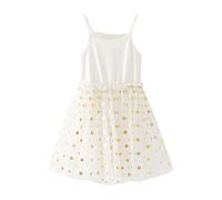 Genérico Vestido con Tirantes para Niñas de Malla Impreso Sin Mangas Ropa Cómodo para Todos los Días, blanco, 12-18 Meses