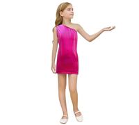 Genérico Vestido De Carnaval para Niñas - Vestido De Niña Vestido Lencero sin Mangas con Estampado Redondo de Lentejuelas para niñas con Cuello Redondo y Dobladillo asimétrico para (9-10Years)