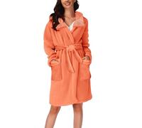 Genérico vestido de dormitorio para mujer cálido invierno sauna vestidos con capucha esponja ducha felpa ropa noche polar albornoz pilou grueso grueso de tela esponja con cuello chal albornoces ultra