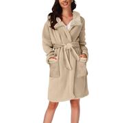 Genérico vestido de dormitorio para mujer cálido invierno sauna vestidos con capucha esponja ducha felpa ropa noche polar albornoz pilou grueso grueso de tela esponja con cuello chal albornoces ultra