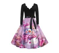 Genérico Vestido De Fiesta Mujer Disfraz Navidad Regalo Largo Xmas Mujer Feos Chaleco Jersey Navideño con Luces Costume Lana Sweat Jersey Navideño Hortera M