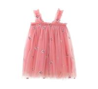 Genérico Vestido de fiesta sin mangas para niñas con ropa de baile floral elegante y cómodo para todos los días, rosa, 12-18 Meses