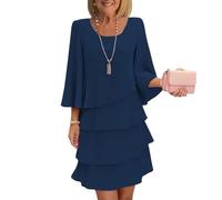Genérico Vestido De Gasa Holgado para Invitadas A Una Boda (B,XL)