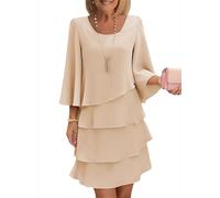 Genérico Vestido De Gasa Holgado para Invitadas A Una Boda (C,XL)