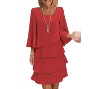 Genérico Vestido De Gasa Holgado para Invitadas A Una Boda (E,3XL)