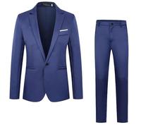 Generico Vestido de hombre de 2 piezas de color liso negocios Blazer y pantalones Smoking Ceremonia Elegante Conjunto de hombre con un botón Boda de Negocios Vestido de Novia Dinner Slim Fit Casual