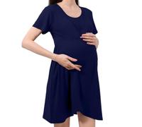 Genérico Vestido De Maternidad Fotografía De Mujer Vestido Sesión Fotos arazo Acanalado Abertura Lactancia Comodidad Favorecedor Lactancia Maternidad cómodo Dormir Facilidad di seño versátil (Navy,