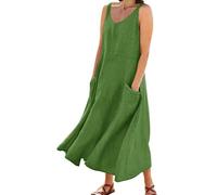 Generico Vestido de mujer elegante con espalda descubierta vestidos de verano con cuello en V cubretraje vestido con bolsillos vestidos largos de playa ligero vestido Curvy A Line Casual Summer