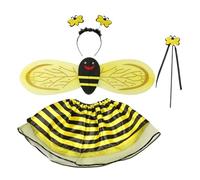 Genérico Vestido De Para Niños - Accesorios Fiesta Halloween Yellow 80-130 Cm, Ropa Juego Princesas, Vestuario. Falda Abejorros Con Diadema Alas Niñas