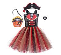 Genérico Vestido de Pirata para Niña para Halloween y Teatro