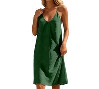 Genérico Vestido De Playa Corte Fluido Vestido Bodycon Manga Larga Con Cuello En V Impreso Moda Vestidos Diario Verano Elegante Y Elegante Para Vacaciones En La Playa, Dark Verde, S