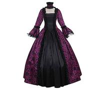 Generico Vestido de princesa renacentista para mujer, vestido barroco rococó y victoriano, vestido de noche y cóctel de línea A estilo Lolita, violeta, S