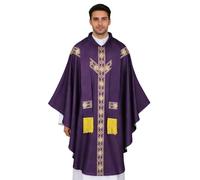Generico Vestido de sacerdote para hombre | Conjunto de sacerdote para iglesia con casula | Capa padre misa para cosplay, ceremonia y escena - para carnaval, fiestas, bodas y fotografía