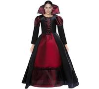 Generico Vestido de vampiro para niñas, vestido elegante de reina vampira gótica - para escuela, teatro, casa encantada, carnaval, de Halloween
