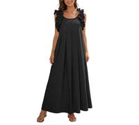 Genérico Vestido de verano casual para mujer de manga larga ropa versátil y cómoda para un estilo diario elegante, Le Noir, M