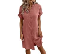 Genérico Vestido De Verano Mujer Manga Corta Pétalos Camiseta Vestido Una Línea Casual Cuello V Casual Elegante y Elegante Vestidos Playa Casual Casual Camiseta Vestidos Sofisticado Glamour Romántico