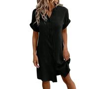 Genérico Vestido De Verano Mujer Manga Corta Pétalos Camiseta Vestido Una Línea Casual Cuello V Casual Elegante y Elegante Vestidos Playa Casual Casual Camiseta Vestidos Sofisticado Glamour Romántico