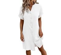 Genérico Vestido De Verano Mujer Manga Corta Pétalos Camiseta Vestido Una Línea Casual Cuello V Casual Elegante y Elegante Vestidos Playa Casual Casual Camiseta Vestidos Sofisticado Glamour Romántico