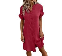 Genérico Vestido De Verano Mujer Manga Corta Pétalos Camiseta Vestido Una Línea Casual Cuello V Casual Elegante y Elegante Vestidos Playa Casual Casual Camiseta Vestidos Sofisticado Glamour Romántico
