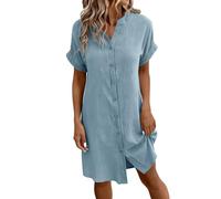 Genérico Vestido De Verano Mujer Manga Corta Pétalos Camiseta Vestido Una Línea Casual Cuello V Casual Elegante y Elegante Vestidos Playa Casual Casual Camiseta Vestidos Sofisticado Glamour Romántico