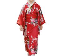 Genérico Vestido De Yukata Para Niña Bata De Seda Con Estampado Floral | Vestidos Yukata Disfraz Niñas Para Niños De 2 A 10 Años, Estudiantes, Aficionados, Actuaciones En Escenario Y Eventos