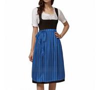 Genérico vestido Dirndl para mujer, vestido tradicional Midi con encaje chic tradicional con Dirndl delantal para fiesta de la cerveza Carnaval Ocasiones Halloween, azul, S