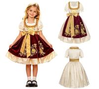Genérico Vestido Dirndl para Niña Estilo Tradicional Encaje Y Lazo Vestido Princesa Cómodo Ideal para Oktoberfest Cosplay Fiestas De Cumpleaños Actuaciones Escolares Y Sesiones Fotográficas 3-10 Años