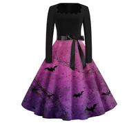Genérico Vestido Fiesta Mujer Renacentista Gotica Fiesta Adulto Vestidos Góticos Falda Grandes Villana Disfraz Vampiresa Mujer Calabaza Murcielago Terror Disfraces De Halloween Para Adultos 5XL