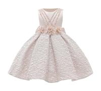 Genérico Vestido Formal Chica Elegante sin Mangas Gown con Falda y Pole de Pez Vestido Gasa Princesa Piano Performance Edad 2-10Y, rosa, 3-4 Años