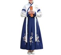 Genérico Vestido Hanfu Tradicional Chino para Niños, Traje De Baile Hanfu, Disfraz De Escenario Actuación Antiguo Disfraz Mulan para Niña, Ropa Traje China Heroina Hanfu, Azul