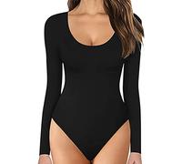 Genérico vestido largo de noche para mujer cuello redondo cómodo contra la piel Tops Sexy Body Suits ropa para mujer Corsé cuero blanco, Le Noir, L