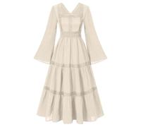 Genérico Vestido Medieval Elegante, Vestidos Cortesano para Mujer Familia Real Edad Media Confección Detalles Llamativos Corte con Mangas De Trompeta Vestido Gótico Negro para Fiesta Y Carnaval