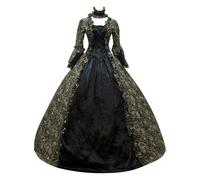 Genérico Vestido Medieval Mujer, Disfraz Halloween Mujer Adulta Brocado Rojo Sangre con Slash Bordado Cauda Regia De Terciopelo Vestidos con para Carnaval Halloween Fiestas De Princesas Disfraz