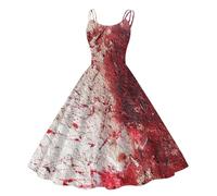 Genérico Vestido Medieval Mujer Disfraz Halloween Mujer Tallas Grandes Otoño Disfraces Sexy Traje Medieval Largo Renacentista Elegantes Invierno Ropa 2#sandía roja XXL