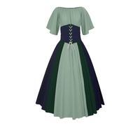 Genérico Vestido Medieval para Mujer, Vestido De Fiesta Cortesano Medieval De La Reina Victoriana Medieval Renacentista Traje Gótico Fiesta Vestido Maxi Disfraz Vampira Mujer para Carnaval