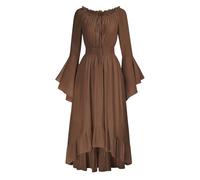 Genérico Vestido Medieval para Mujer, Vestido Halloween Mujer Retro, Renacentista con Ribete Encaje Estilo Retro Disfraz Halloween Cosplay Disfraz Vestido para Halloween Carnaval