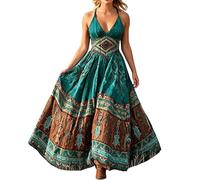 Genérico Vestido Midi Mujer, Vestido Mujer Casual, Vestido Informal Holgado De Manga Larga con Estampado Floral Y CaíDa Fluida para Uso Diario