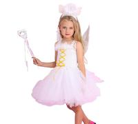 Genérico Vestido NiñA Ceremonia Talla 12,Vestido De áNgel para NiñAs Elegante Vestido Blanco De Fiesta con Delicado DiseñO para Eventos Festivos Infantiles Y EspectáCulos De Danza