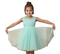 Genérico Vestido Niña Manga Larga Vestidos de Princesas para Niñas Vestido Tul sin Espalda con Lazo para Princesa Elegante Ceremonias Formales