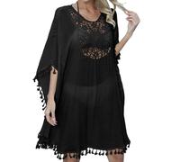 Genérico Vestido para Piscina Mujer,Vestido De Bikini con Borlas Y Florales Ropa Europea Y con Borde para Vacaciones En La Playa
