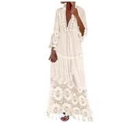 Genérico Vestido Playa Mujer Verano Camisa Suelta de Bikini Cover Up Traje Cubretraje Baño Kimono Vestidos Largos Cubierta Elegante Blusa Larga para Piscina Vacaciones en la y