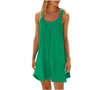 Genérico vestido recto para mujer, elegante, fluido, vestido de playa para mujer, verano, corto, vestidos finos sin mangas, falda casual de color liso, vestidos ligeros transpirables vestidos de