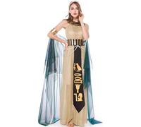 Genérico Vestido Reina Cleopatra - Disfraz Elegante Para Mujer M L XL | Disfraz de Cleopatra, Traje de Reina | Traje real clásico para de cosplay de Halloween y eventos temáticos