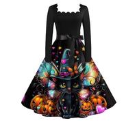 Genérico Vestido Renacentista Mujer Adultos Ropa Trajes Gótico Vestidos Goticos Fiestas Art Coctel Disfraz Halloween Mujer Miedo Fantasma Miedo Calabaza Disfraces De Halloween XXL