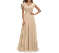 Genérico Vestido Talla Grande Mujer - Vestido Punto Mujer - Vestido Elegante De Cintura Larga con De Encaje para Mujer