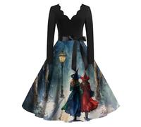 Genérico Vestido Vampiro Mujer Medievales Ropa Bruja Hallowen Vestido Victoriano Art Falda Haloween Disfraz Sexy Halloween Mujer Calabaza Terror Fantasma Disfraces Adultos Halloween XL