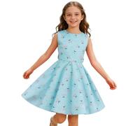 Genérico Vestido Verano NiñA 3 AñOs,Vestido De Fiesta Formal Sin Mangas con Estampado De Lunares Y Lazo para NiñAs Ideal para Ocasiones Y Eventos