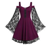 Genérico Vestido Victoriano Mujer Victoriano Sexy Disfraces Medieval Vestido Fiesta Goticos Art Falda Disfraz Halloween Sexy Vampiro Terror Murcielago Disfraces De Halloween Mujer XL
